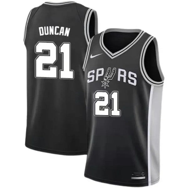 Men's San Antonio Spurs Tim Duncan Icon Edition Jersey - Black