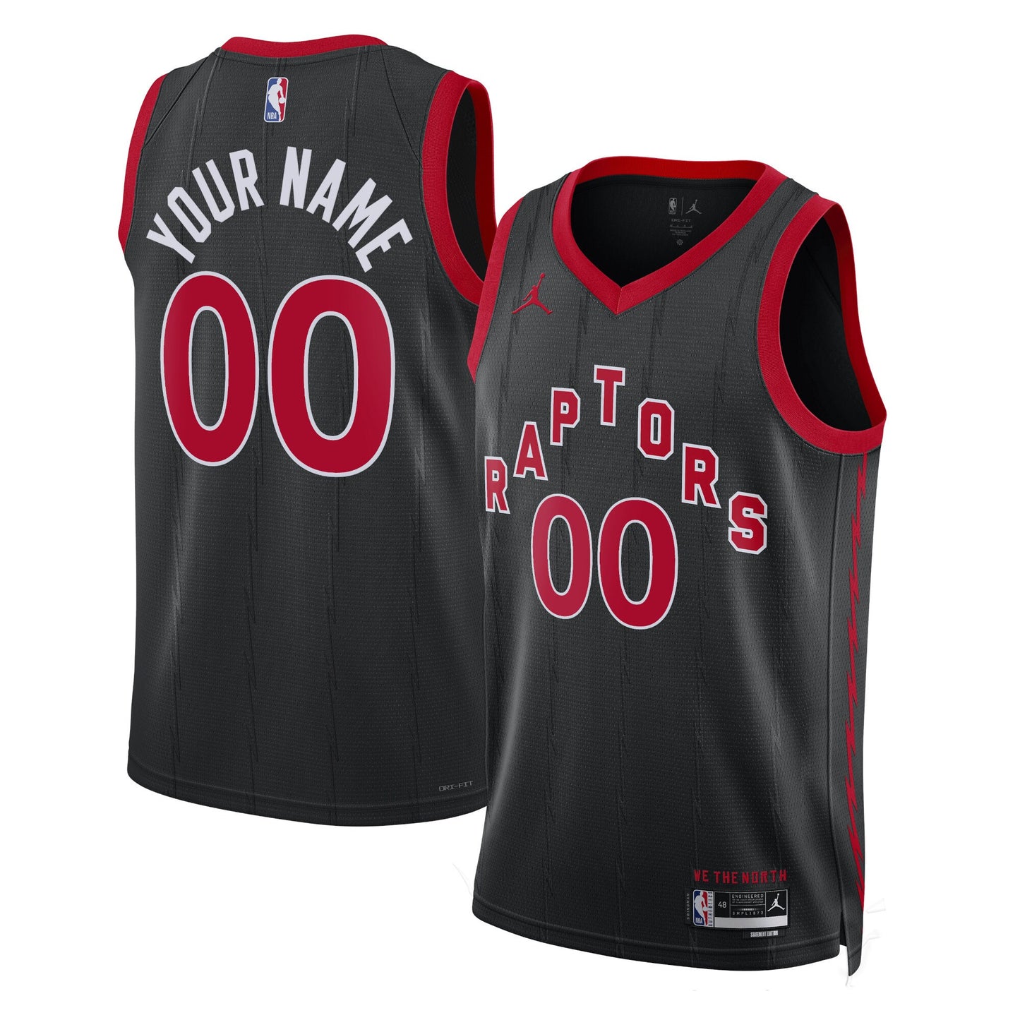 Toronto Raptors Jordans Brand Unisex 2022/23 Swingman Custom Jersey - Statement Edition - Black