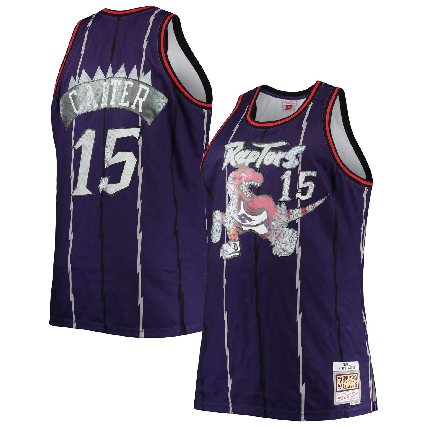 Vince Carter Toronto Raptors Mitchell & Ness Big & Tall 1998-99 NBA 75th Anniversary Diamond Swingman Jersey - Purple