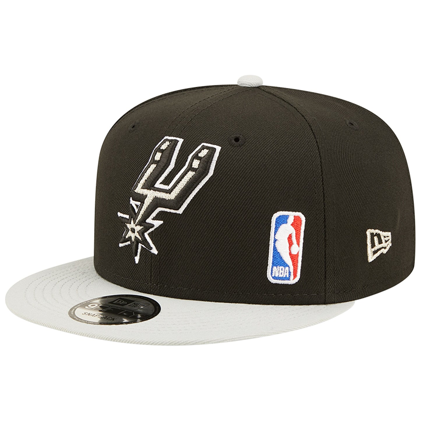 San Antonio Spurs New Era Back Letter Arch 9FIFTY Snapback Hat - Black/Gray
