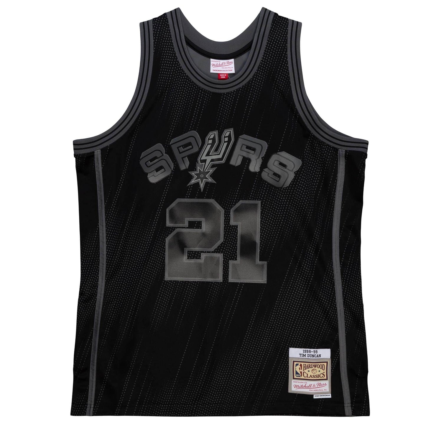 Monochrome Swingman Tim Duncan San Antonio Spurs 1998-99 Jersey