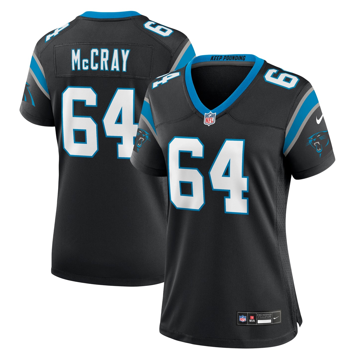 Justin McCray Carolina Panthers Nike Women's Team Game Jersey - Black