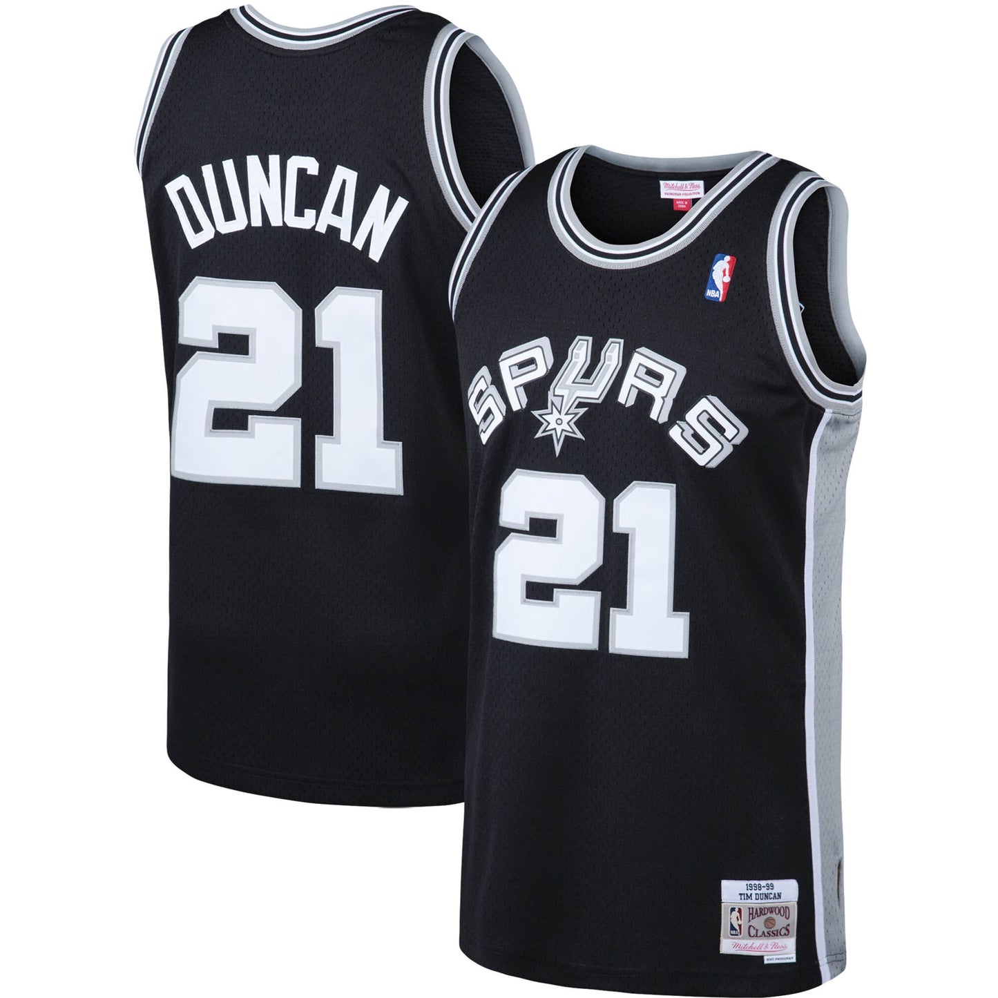 Tim Duncan San Antonio Spurs Mitchell & Ness Big & Tall Hardwood Classics Jersey - Black