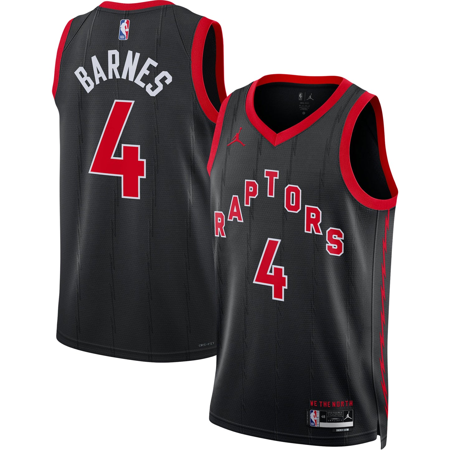 Scottie Barnes Toronto Raptors Jordans Brand Unisex Swingman Jersey - Statement Edition - Black