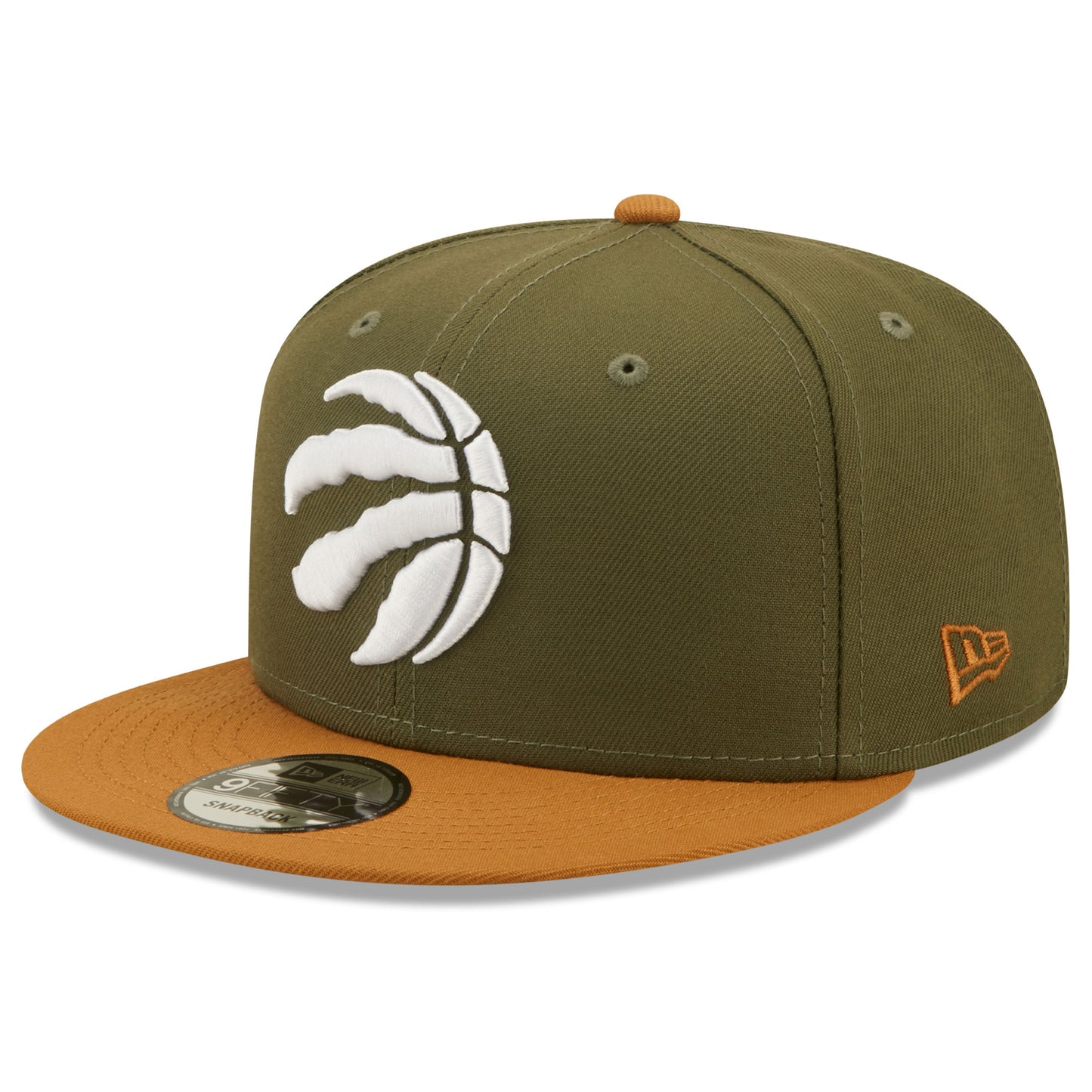Toronto Raptors New Era Two-Tone Color Pack 9FIFTY Snapback Hat - Olive/Brown
