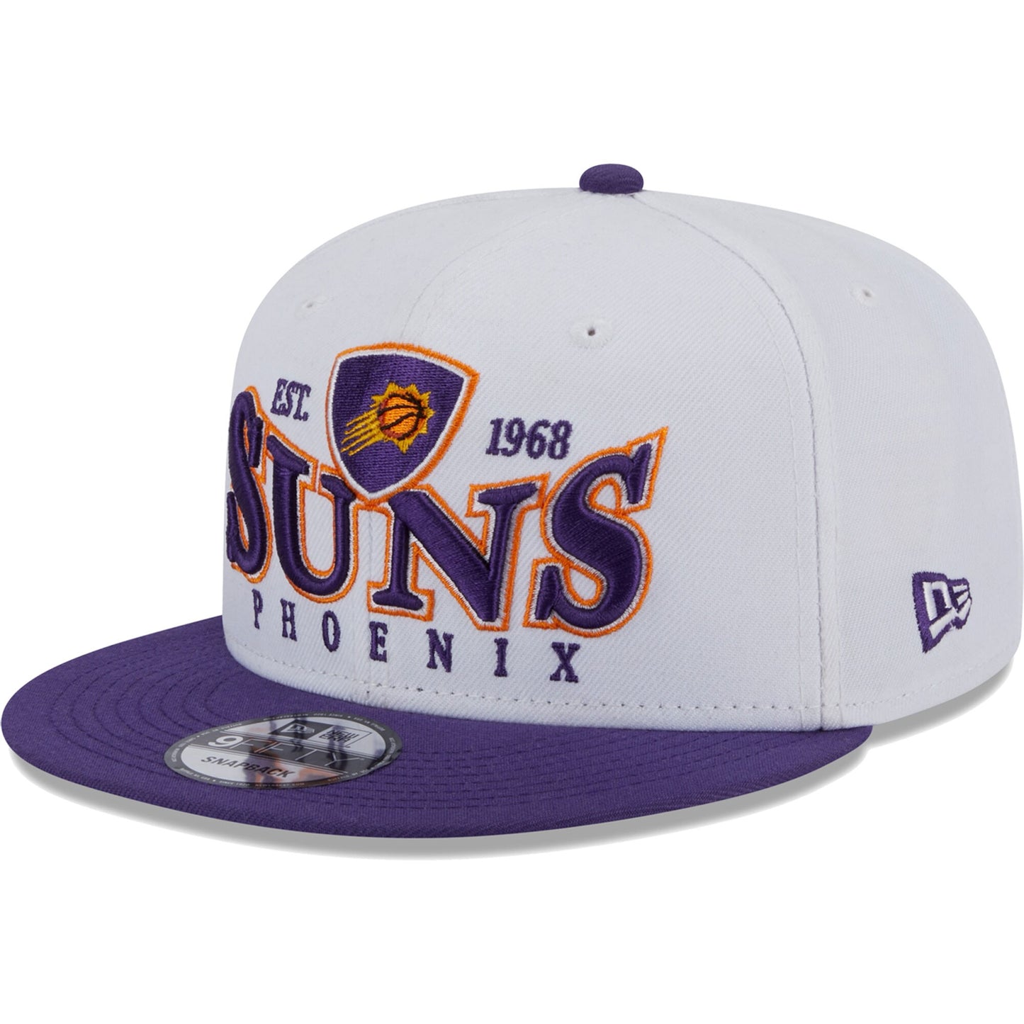 Phoenix Suns New Era Crest Stack 9FIFTY Snapback Hat - White/Purple