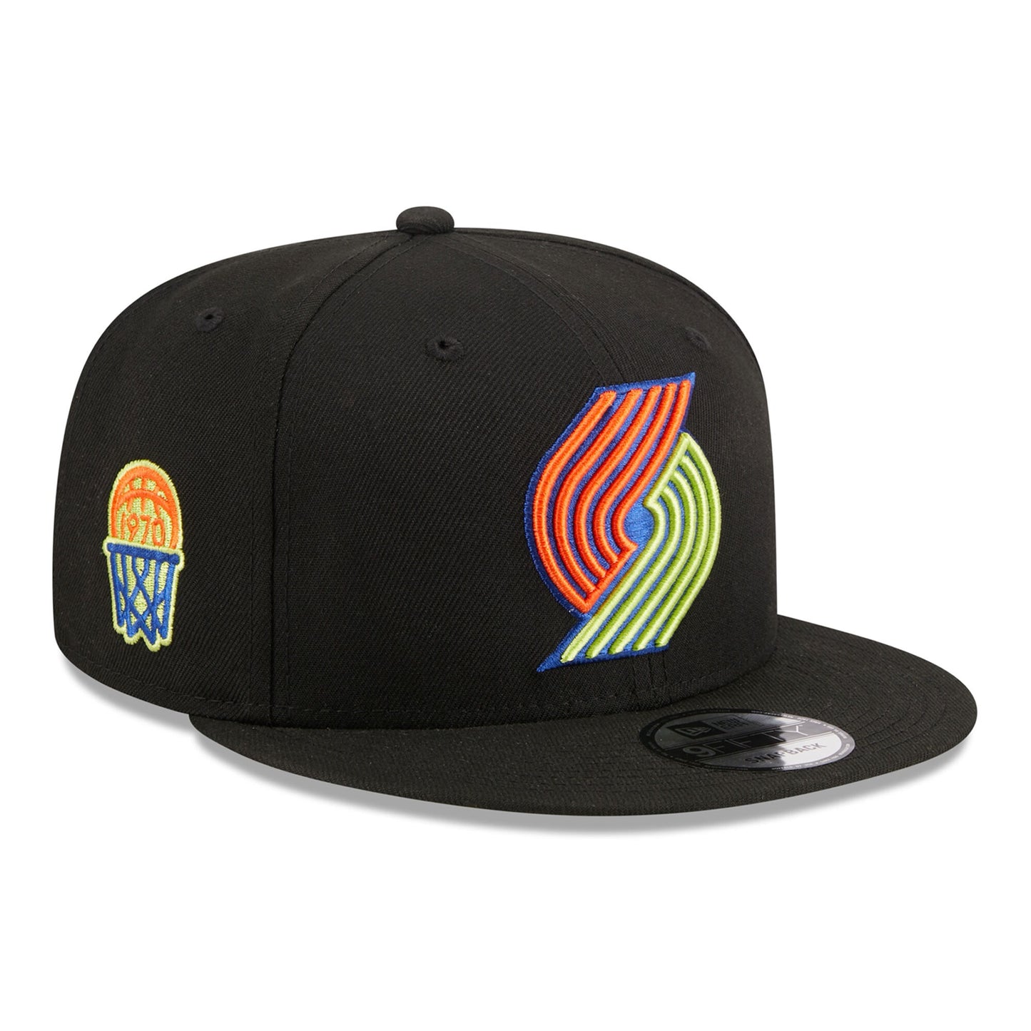 Portland Trail Blazers New Era Neon Pop 9FIFTY Snapback Hat - Black