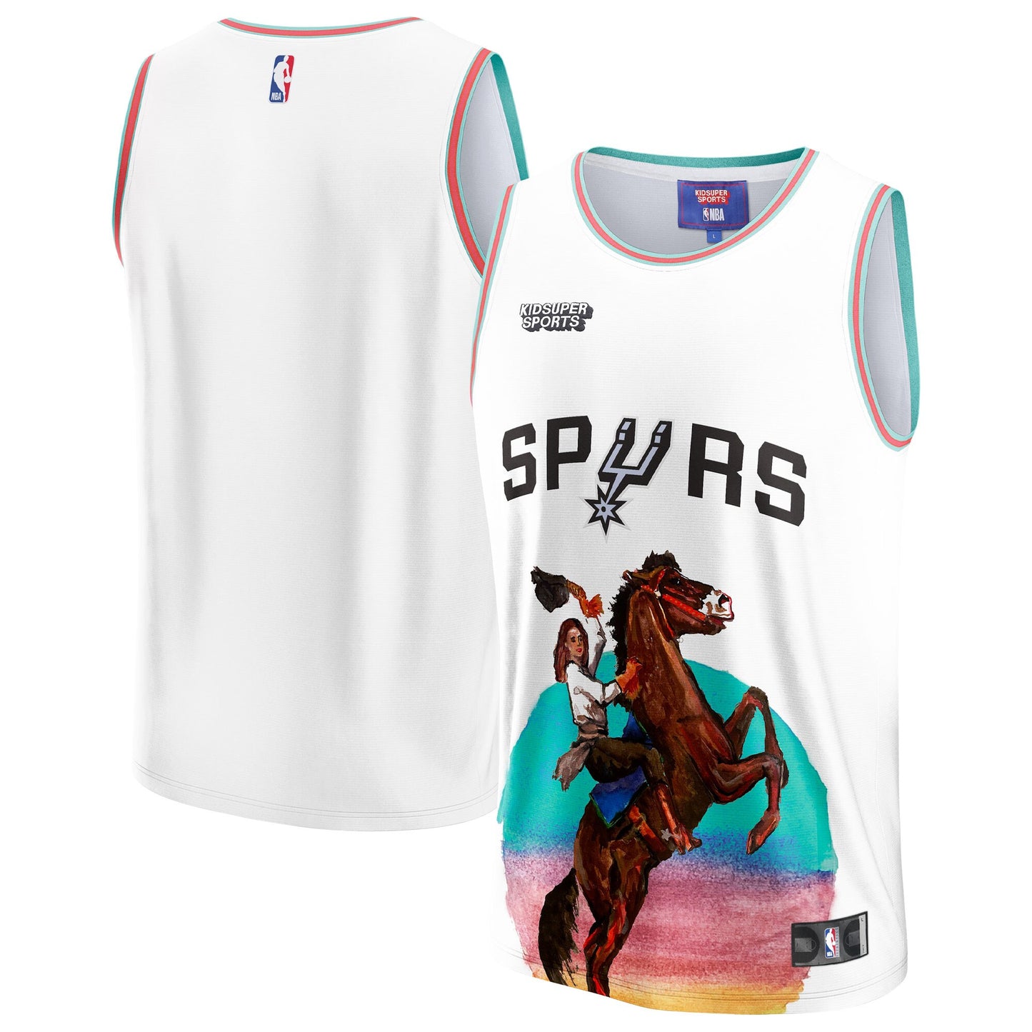 San Antonio Spurs NBA & KidSuper Studios by Fanatics Unisex Hometown Jersey - White