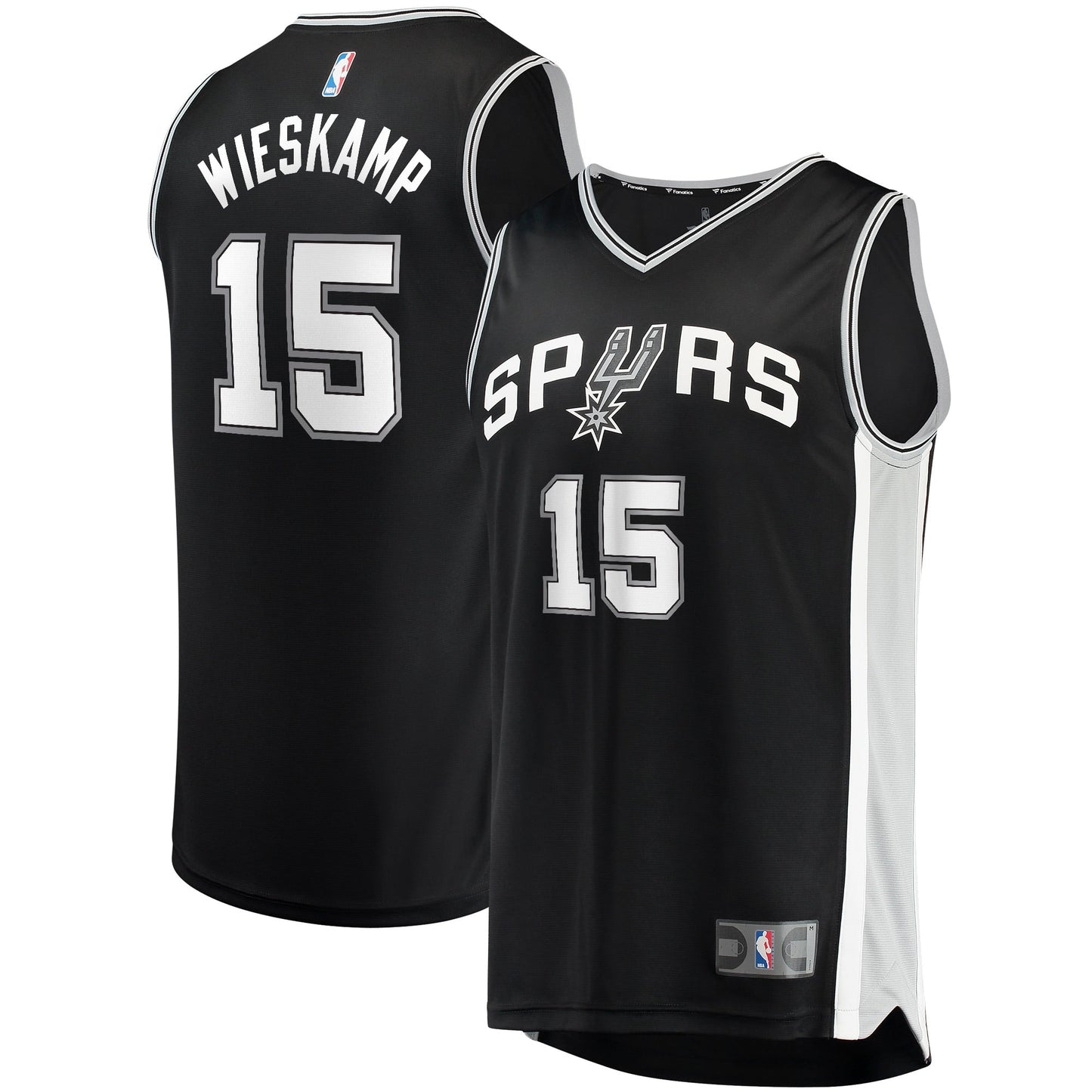 Men's Fanatics Branded Joe Wieskamp Black San Antonio Spurs 2021/22 Fast Break Replica Jersey - Icon Edition