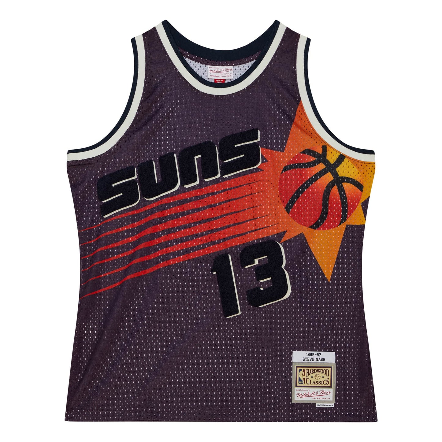 Off Court Chenille Swingman Steve Nash Phoenix Suns 1996-97 Jersey