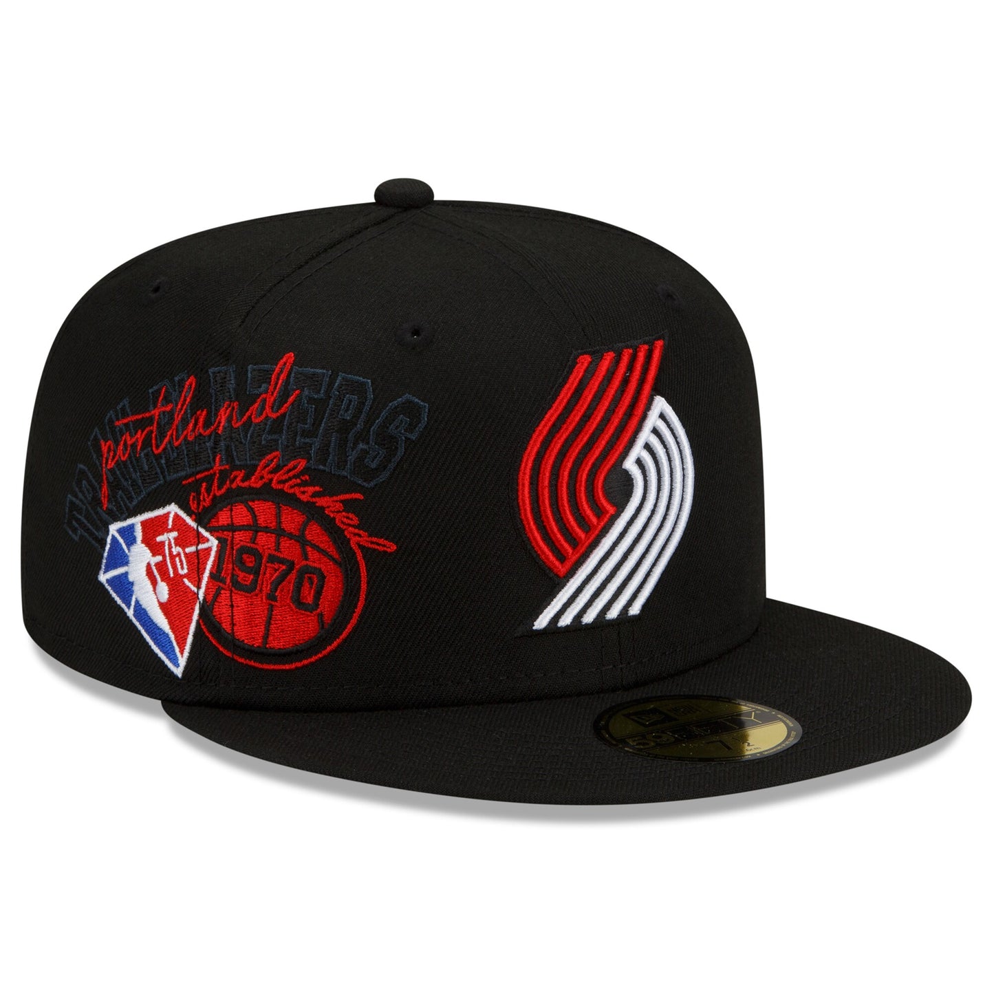 Portland Trail Blazers New Era Back Half Team 59FIFTY Fitted Hat - Black