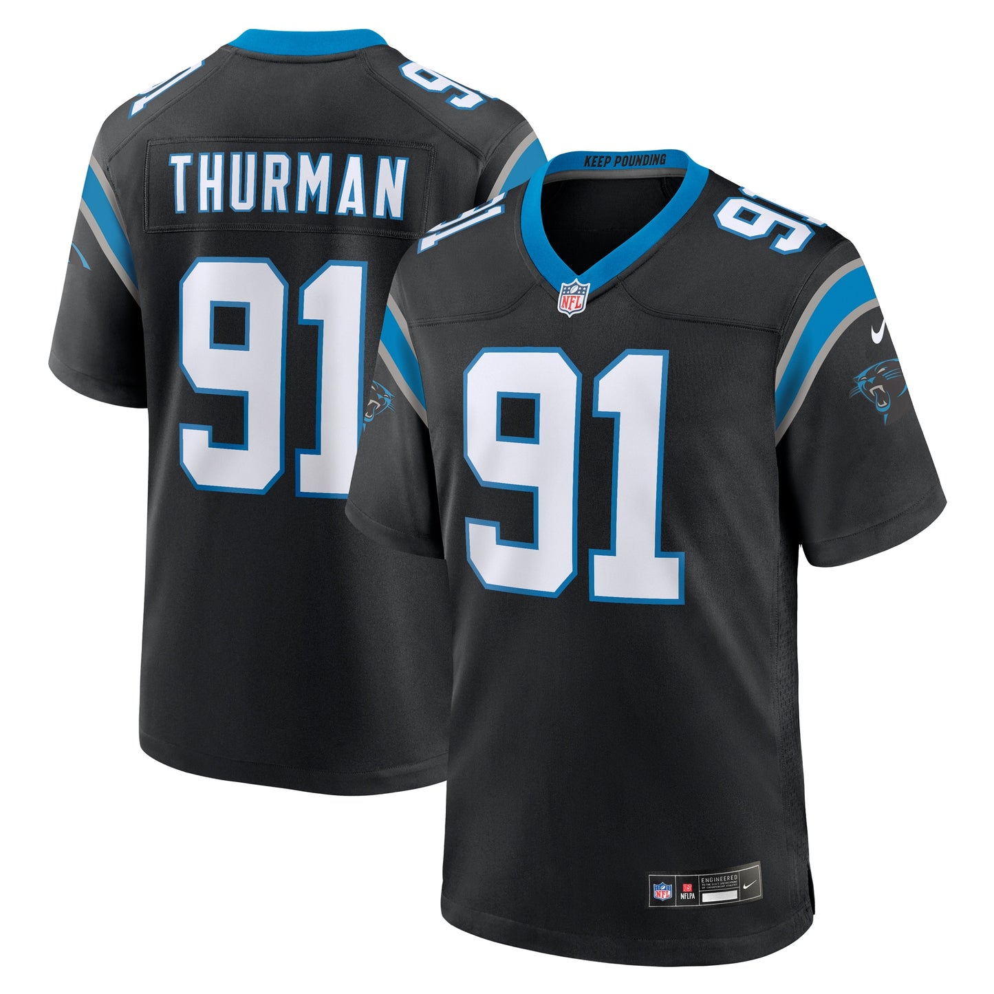Nick Thurman Carolina Panthers Nike Team Game Jersey - Black