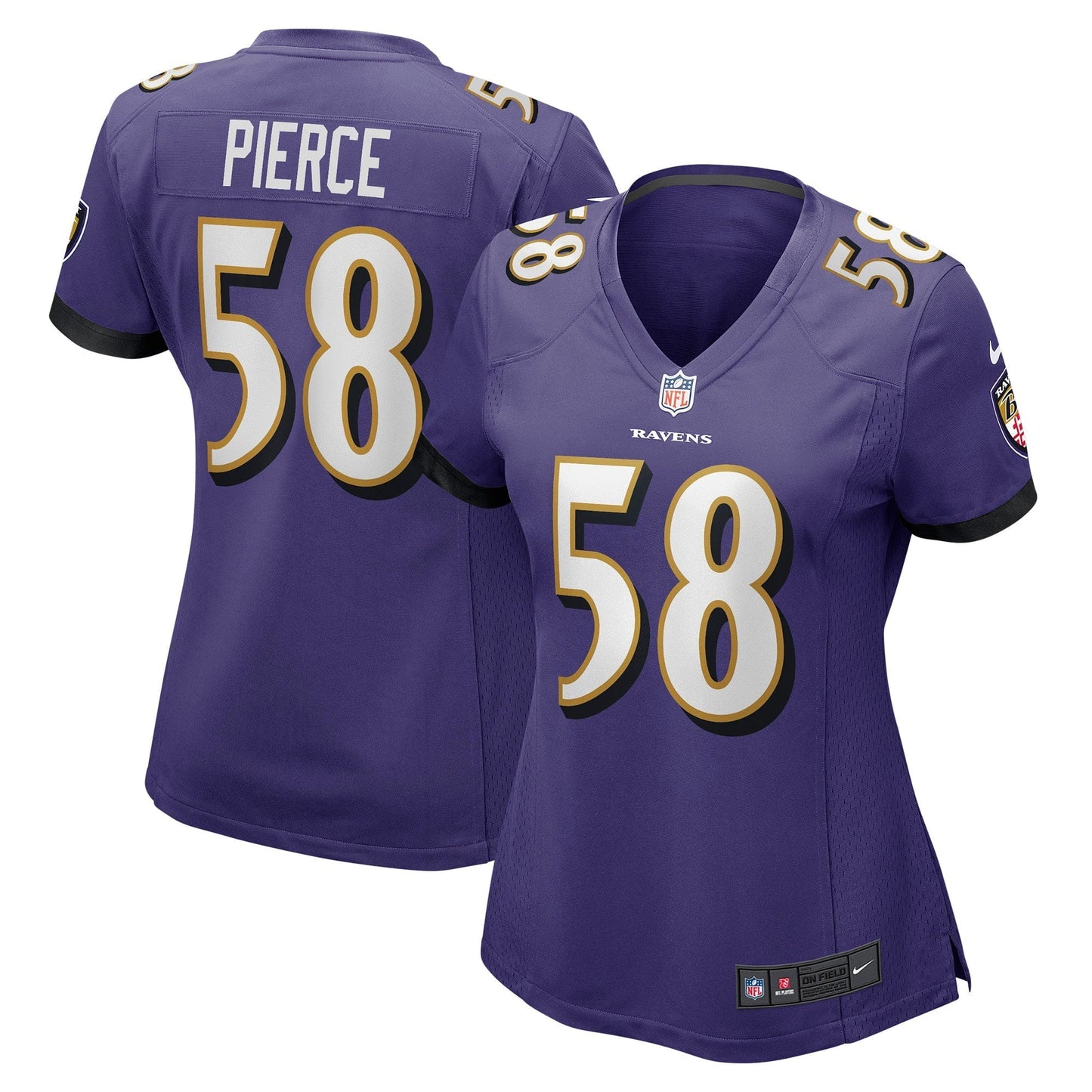 Women's Nike Michael Pierce Purple Baltimore Ravens Player Game Jersey